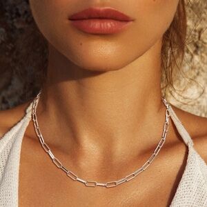 Silver Paperclip Chain Necklace